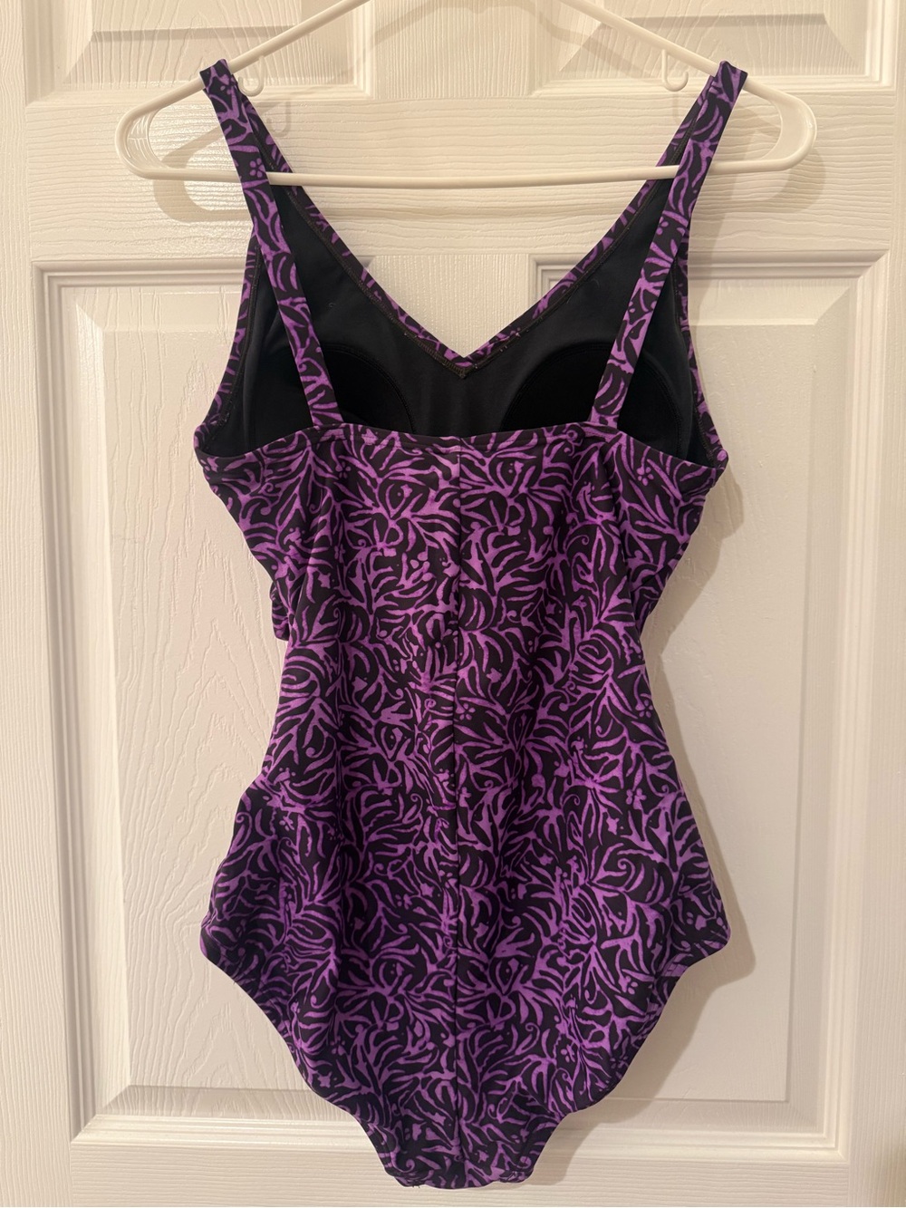 Speedo Purple Leaf-Print One-Piece Swimsuit - Picture 8 of 9